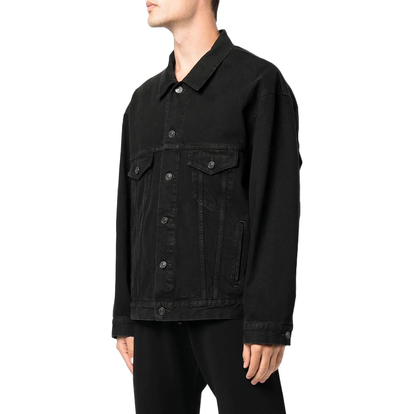 Balenciaga Apparel Rentals Denim Jacket Boxy Fit 'Black' 675206TEW051105 sold by KicksCrew product image thumbnail 4