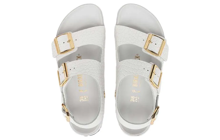 (WMNS) Birkenstock Milano Embossed Leather Narrow Fit Sandals 'Emboss white' 1024235 sold by KicksCrew product image thumbnail 4