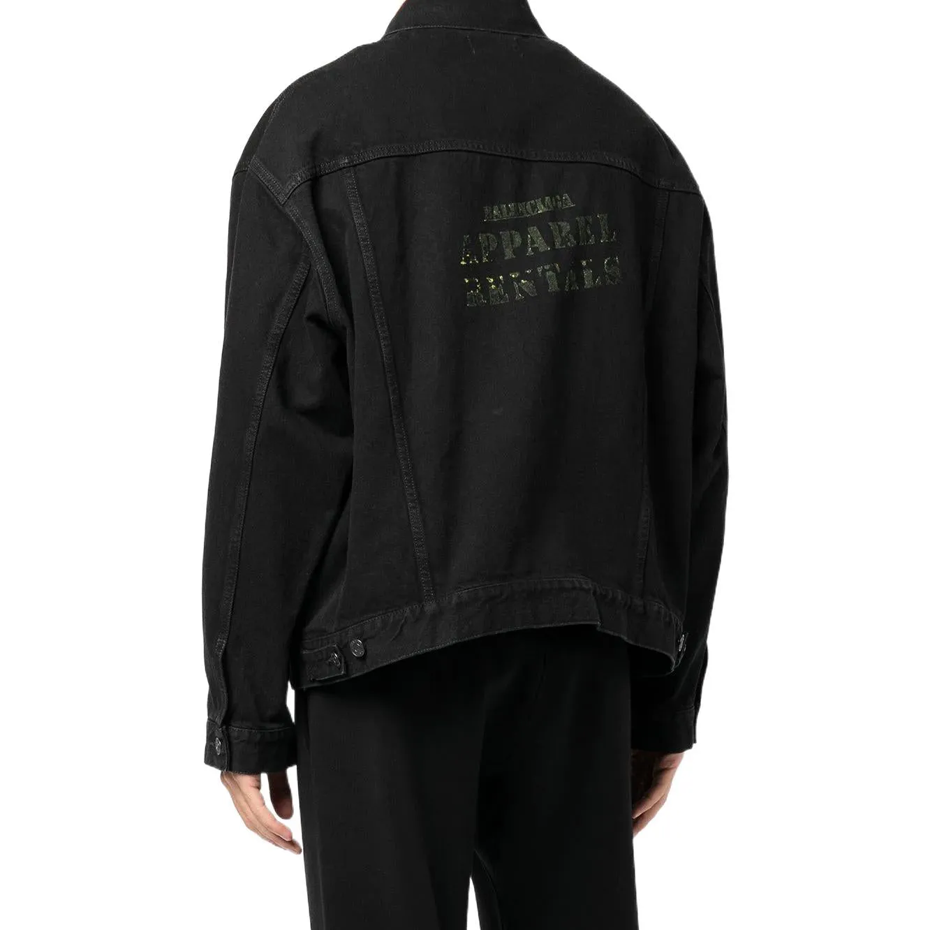 Balenciaga Apparel Rentals Denim Jacket Boxy Fit 'Black' 675206TEW051105 sold by KicksCrew product image thumbnail 3