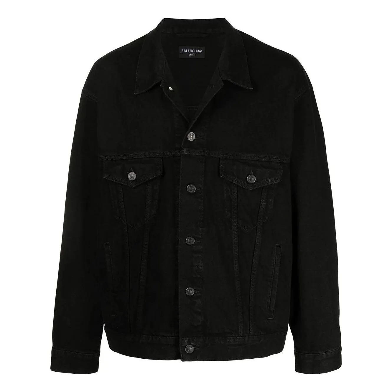 Balenciaga Apparel Rentals Denim Jacket Boxy Fit 'Black' 675206TEW051105 sold by KicksCrew
