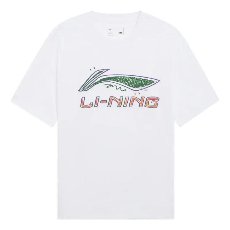 Li-Ning Classic Logo T-shirt 'White' AHSS879-4 sold by KicksCrew