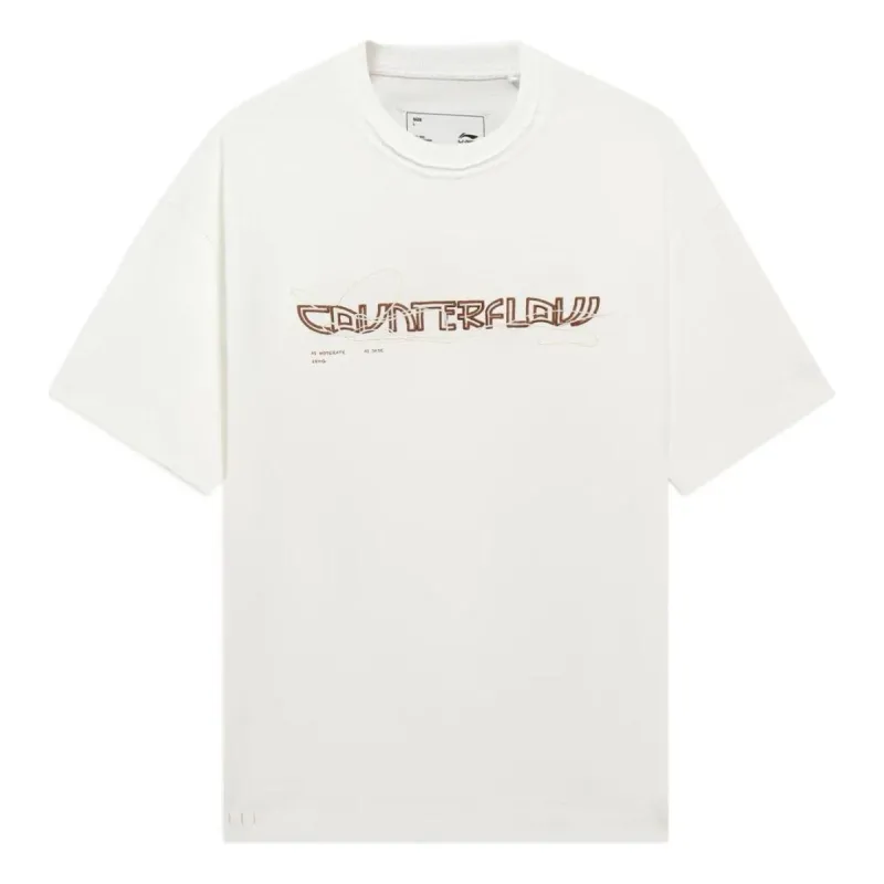 Li-Ning Counterflow Graphic T-shirt 'White' AHSS877-1 sold by KicksCrew