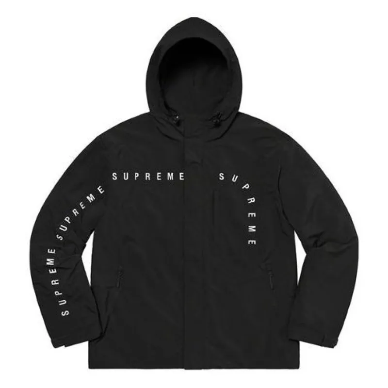 Supreme Curve Logos Ripstop Jacket 'Black White' SUP-FW20-162 sold by KicksCrew