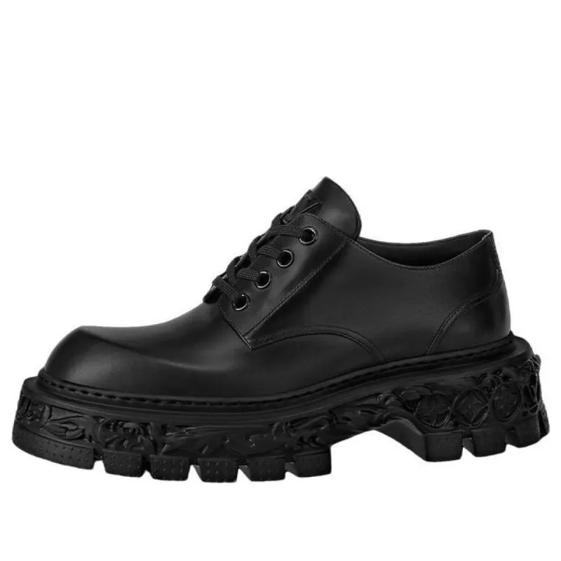 LOUIS VUITTON LV Platform Lace Up Loafers 'Black' 1AAHAT sold by KicksCrew