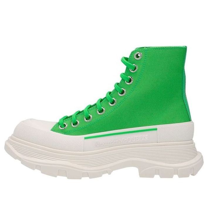(WMNS) Alexander McQueen Tread Slick Boots 'Green White' 697080W4UW23189 sold by KicksCrew