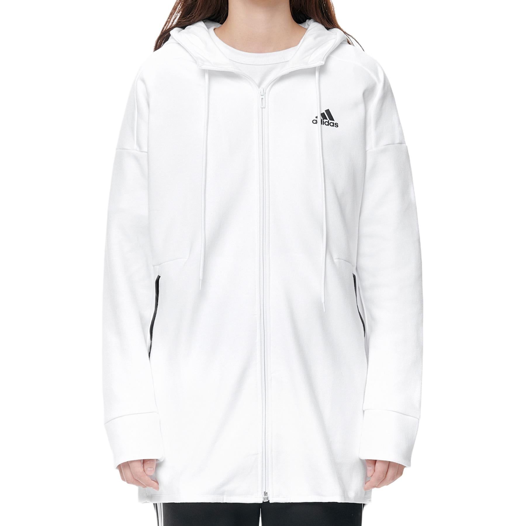 (WMNS) adidas originals Hooded Tracktop 'White' FS6933 sold by KicksCrew product image thumbnail 3