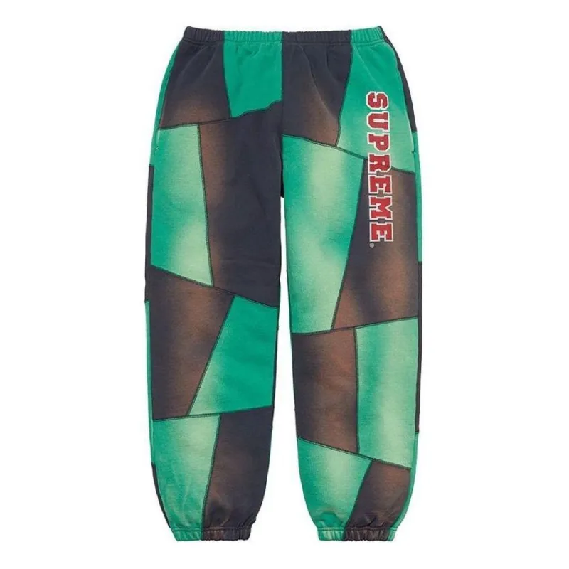 Supreme Patchwork Sweatpants 'Green Black' SUP-FW20-141 sold by KicksCrew