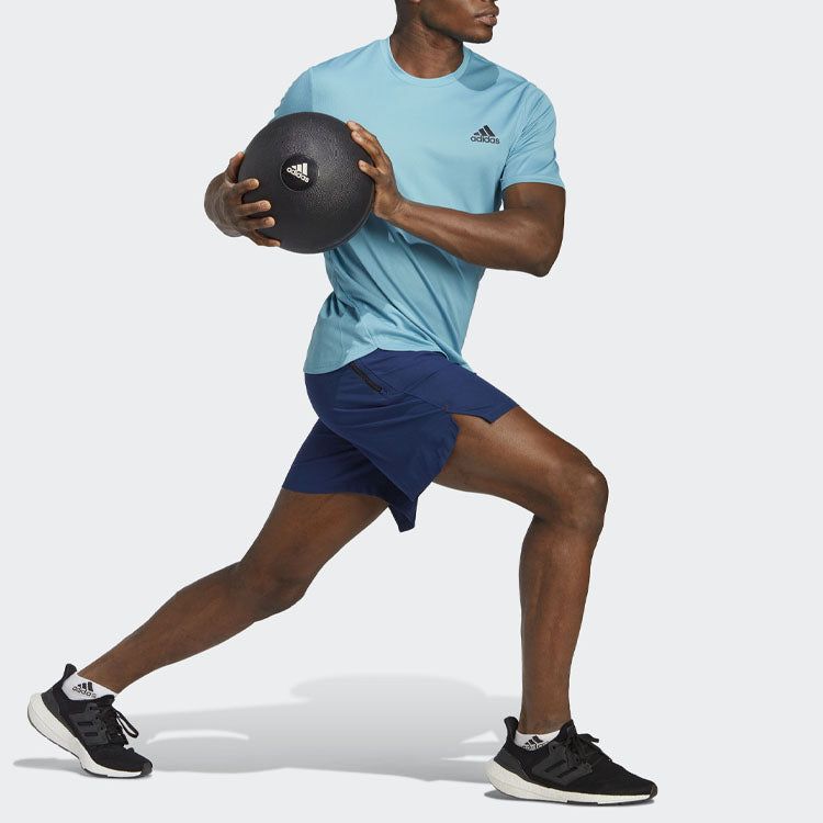 Adidas Workout Knurling Shorts 'Blue' IC2100 sold by KicksCrew product image thumbnail 4