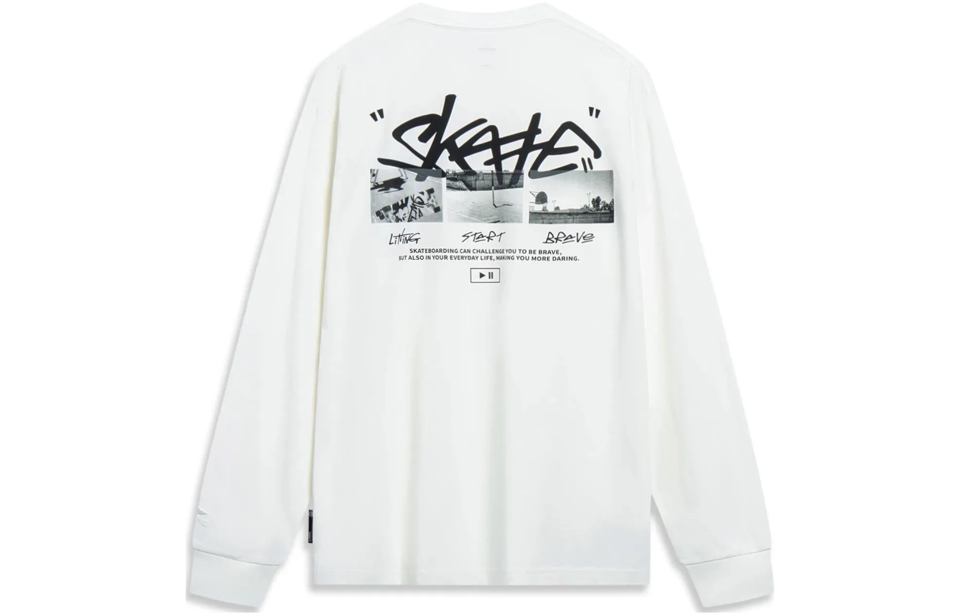 Li-Ning x Disney Oswald Graphic Long Sleeve T-shirt 'White' AHST321-3 sold by KicksCrew product image thumbnail 2