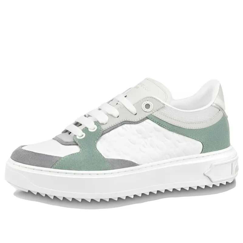 (WMNS) LOUIS VUITTON Time Out Sneakers 'White Mini Monogram with Green Grey' 1ABUTD sold by KicksCrew