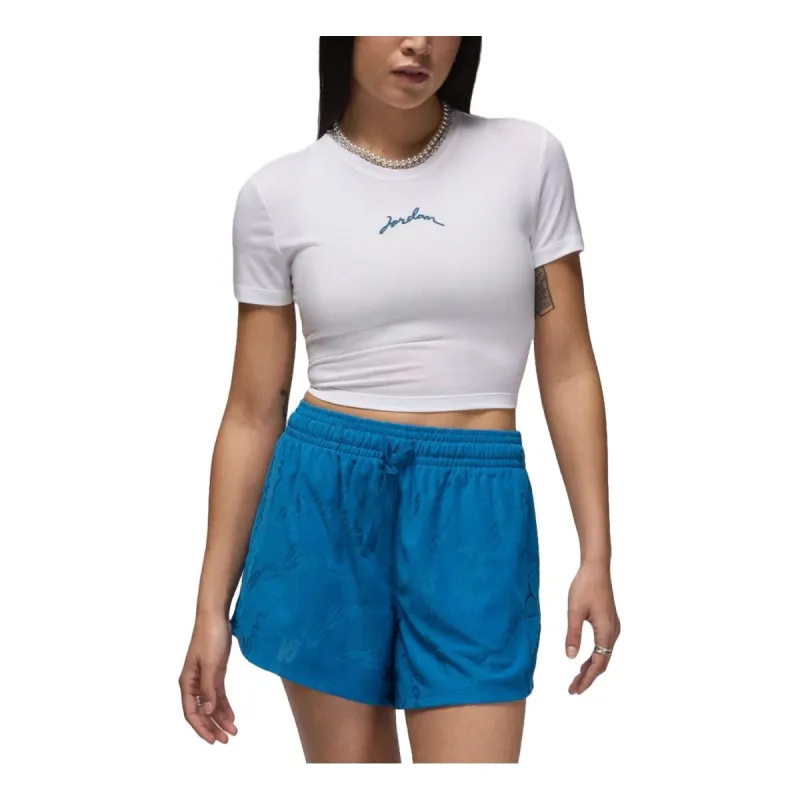 (WMNS) Air Jordan Graphic Slim Fit Crop T-shirt Asia Sizing 'White' FN5721-100 sold by KicksCrew