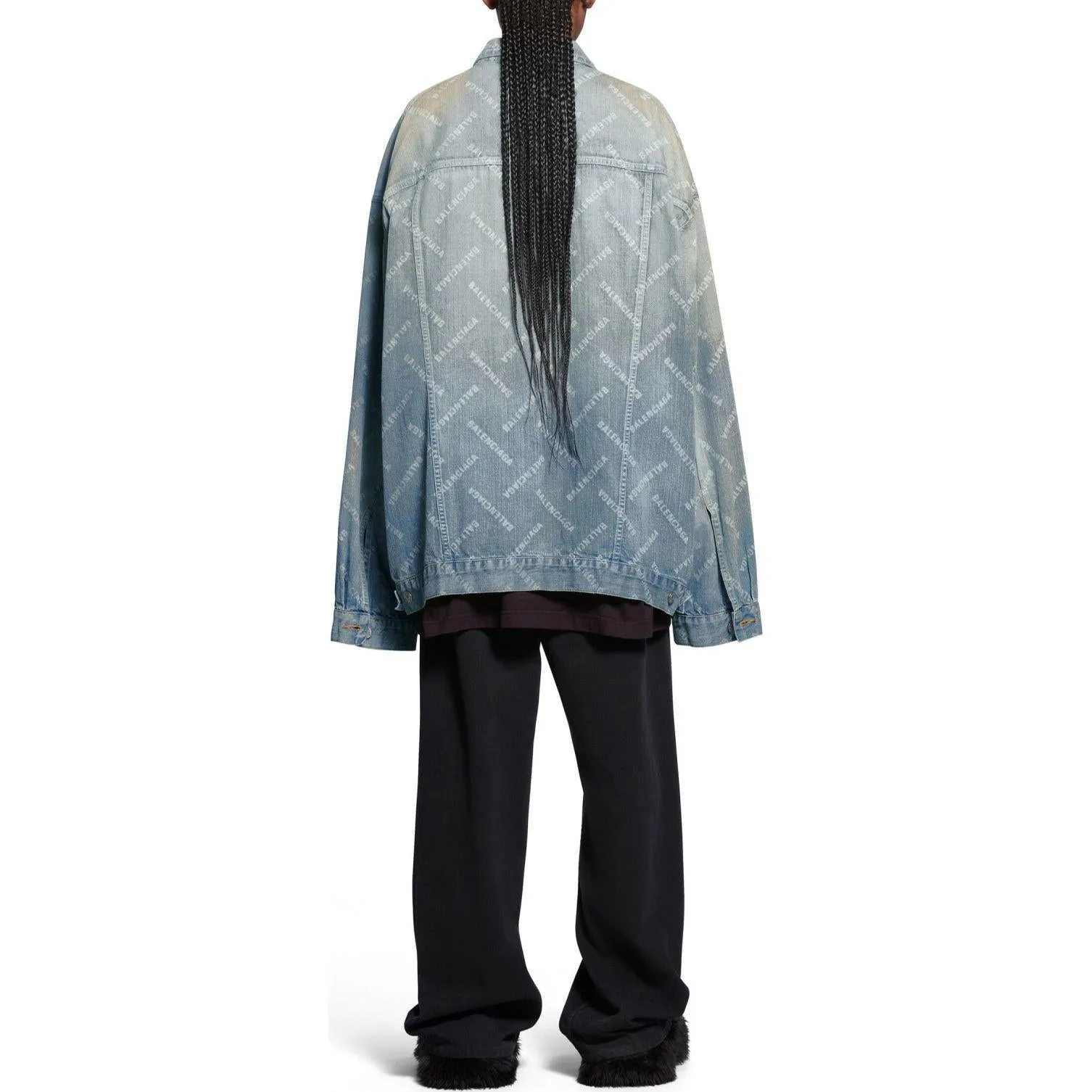 (WMNS) Balenciaga Bal Diagonal Allover Oversized Jacket 'Light Blue Japanese Ring Denim' 773616TPW534868 sold by KicksCrew product image thumbnail 4