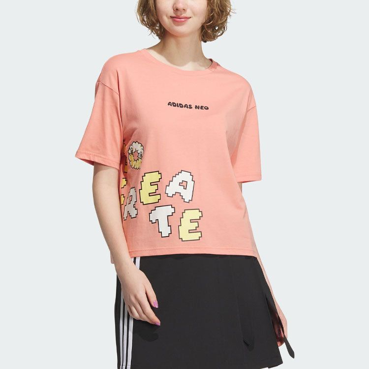 (WMNS) adidas Neo Graphic Short Sleeve T-Shirt 'Pink' IK5152 sold by KicksCrew product image thumbnail 2
