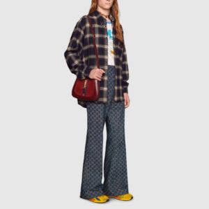 Gucci Check Wool Shirt With Interlocking G 'Navy' 648854-Z8AMJ-4310 sold by KicksCrew