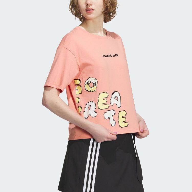 (WMNS) adidas Neo Graphic Short Sleeve T-Shirt 'Pink' IK5152 sold by KicksCrew product image thumbnail 4