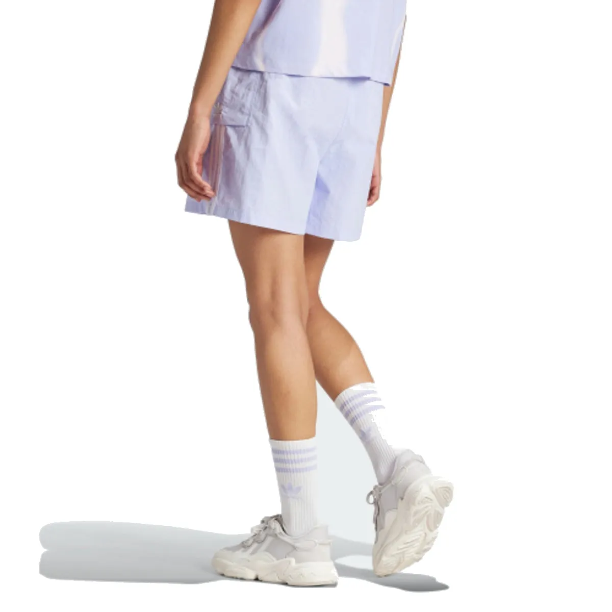 (WMNS) adidas Adicolor Cargo Shorts 'Purple' JH1075 sold by KicksCrew product image thumbnail 3