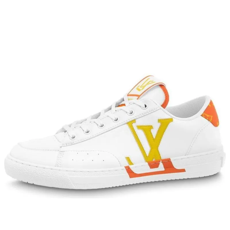 LOUIS VUITTON Charlie Sneakers 'White Orange' 1AA4BA sold by KicksCrew