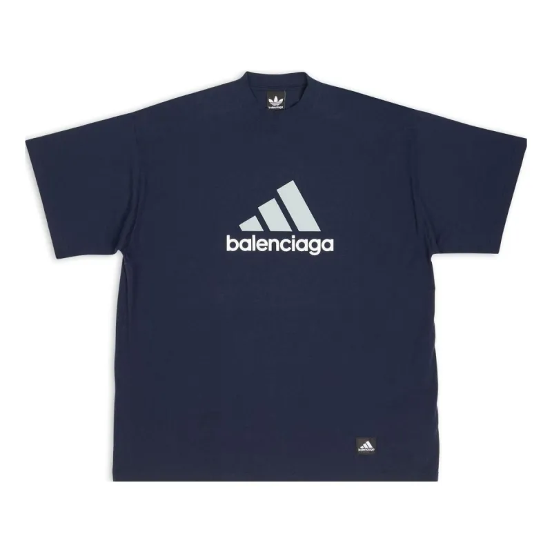 Balenciaga x adidas Oversized T-Shirt 'Navy' 731769TNVA64356 sold by KicksCrew