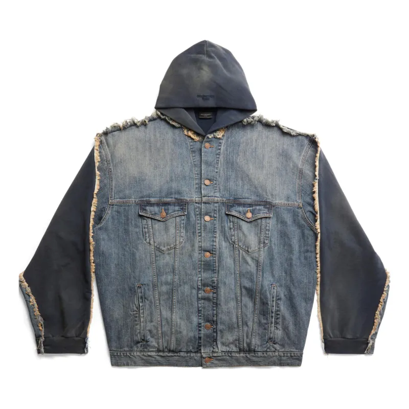 Balenciaga Balenciaga Paris Hybrid Hooded Jacket 'Blue' 738737TNW654036 sold by KicksCrew