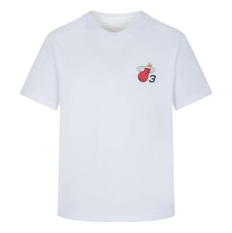 Mitchell & Ness x NBA Miami Heat Logo T-shirt 'Dwyane Wade 3' MNJYSST22019-WHITE sold by KicksCrew