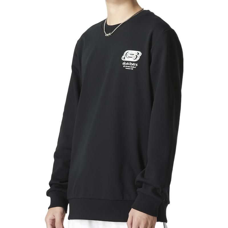 Skechers Pullover Casual Long Sleeve Sweatshirt 'Black White' L322U127-0018 sold by KicksCrew product image thumbnail 2
