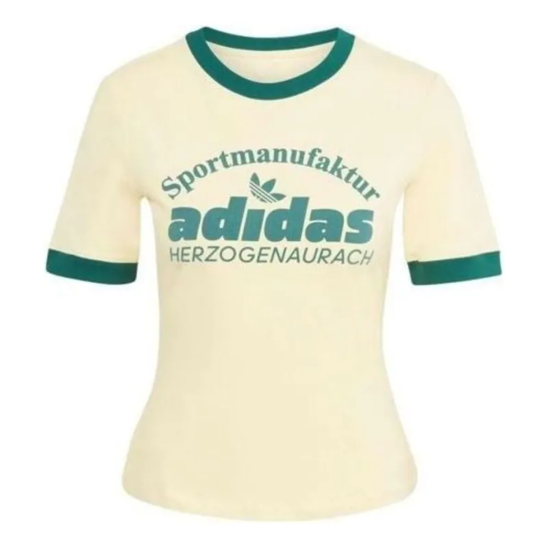 (WMNS) adidas Originals Retro Graphic T-Shirt 'Yellow Green' IT9868 sold by KicksCrew