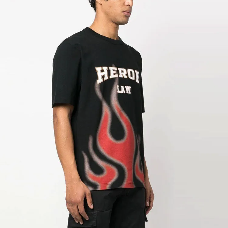 HERON PRESTON SS23 Heron Law Flames T-Shirt 'Black' HMAA032S23JER0071025 sold by KicksCrew product image thumbnail 3