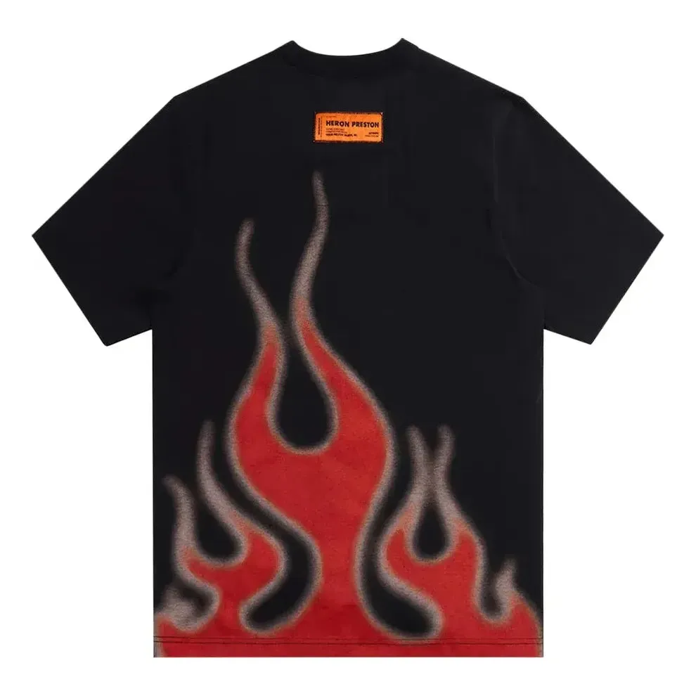 HERON PRESTON SS23 Heron Law Flames T-Shirt 'Black' HMAA032S23JER0071025 sold by KicksCrew product image thumbnail 2