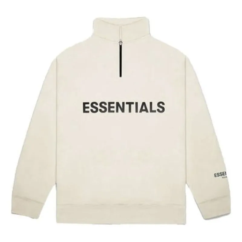 Fear of God Essentials FW20 Half Zip Sweatshirt 'Cream' FOG-FW20-346 sold by KicksCrew