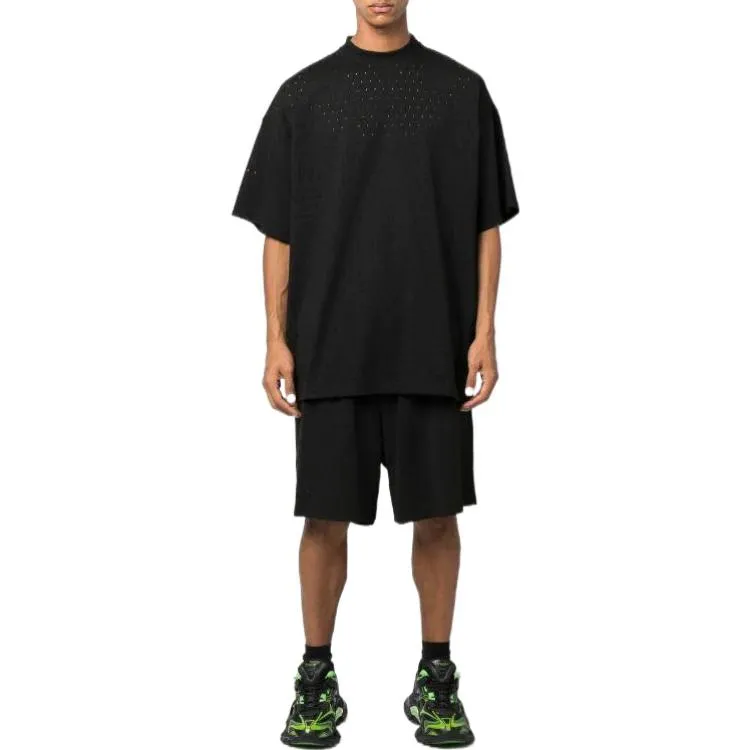 Balenciaga Perforated Elastic Waistband Shorts 'Black' 674591TMVD41000 sold by KicksCrew product image thumbnail 2