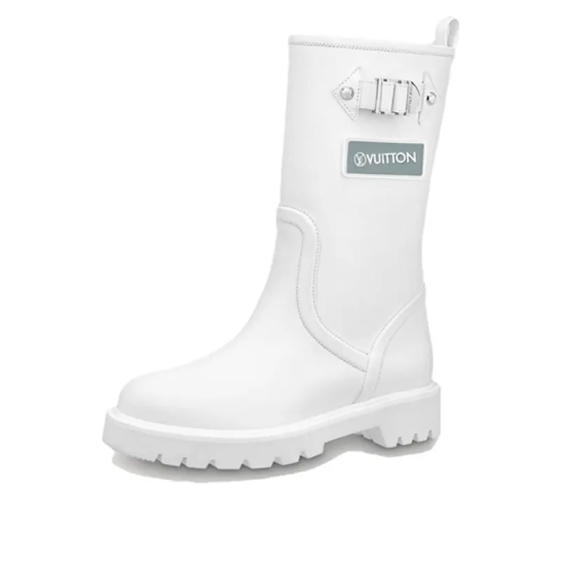 (WMNS) LOUIS VUITTON Territory Flat High Boots 'White' 1A9H8O sold by KicksCrew