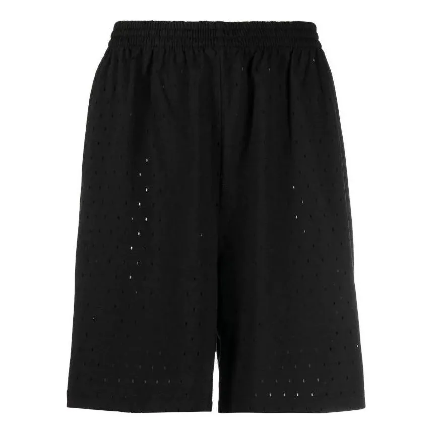 Balenciaga Perforated Elastic Waistband Shorts 'Black' 674591TMVD41000 sold by KicksCrew