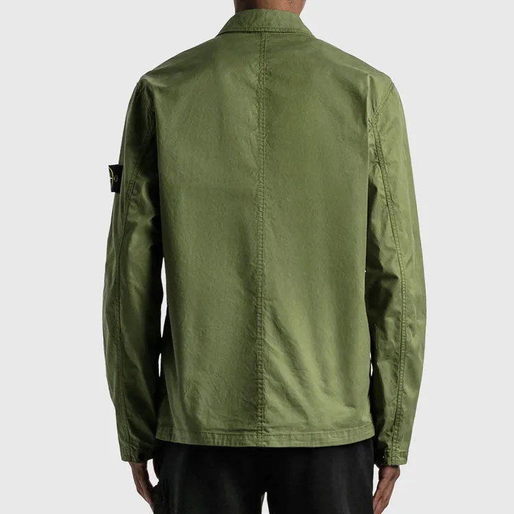 STONE ISLAND Supima Cotton Shirt Jacket 'Olive' 761512619-V0058 sold by KicksCrew product image thumbnail 3