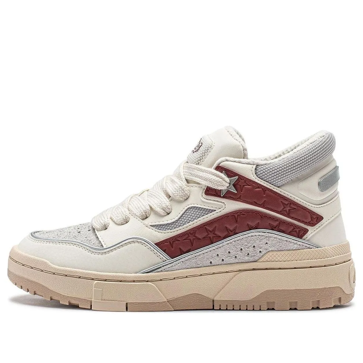(WMNS) Li-Ning WeiWu Mid 'White Grey Red' AGCT498-1 sold by KicksCrew