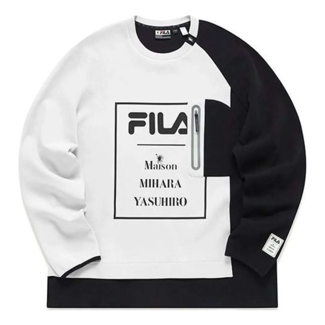 FILA x Mihara Yasuhiro Lettrer Printed Sweater 'White Black' F11M143204F-IV sold by KicksCrew