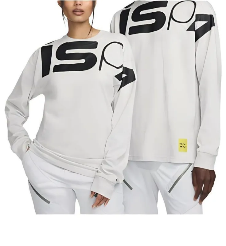 Nike ISPA Graphic Long Sleeve T-shirt (Asia Sizing) 'Grey Black' FJ7375-050 sold by KicksCrew