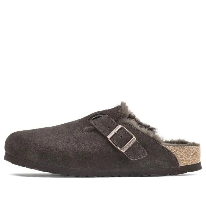 Birkenstock Boston Shearling Suede Shoes 'Mocha' 1020567 sold by KicksCrew