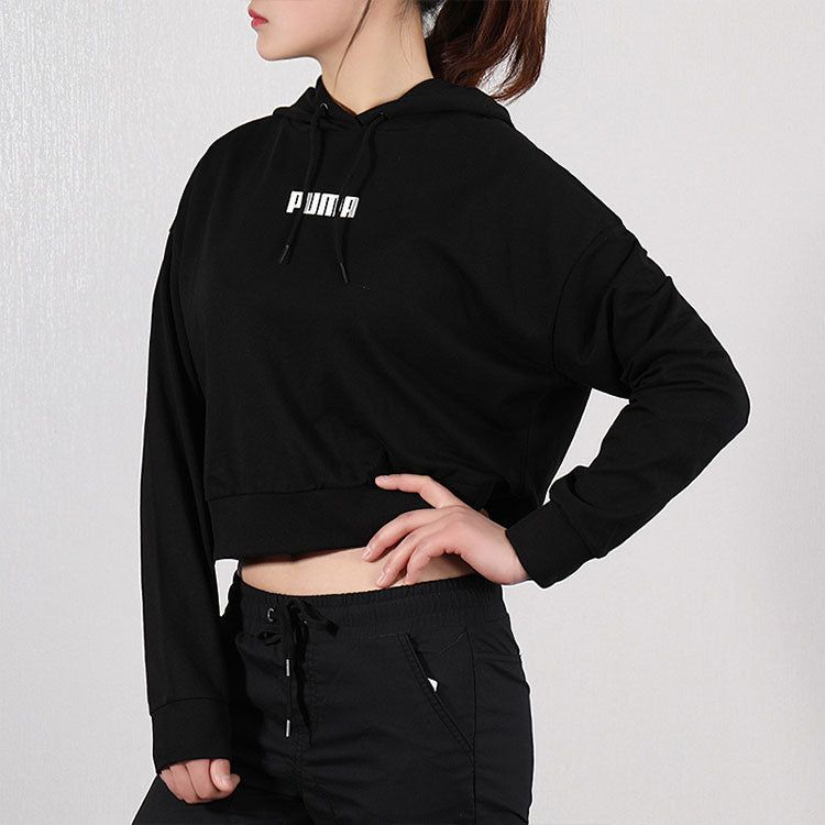 (WMNS) Puma Logo Short Hoodie 'Black' 579612-01 sold by KicksCrew product image thumbnail 4
