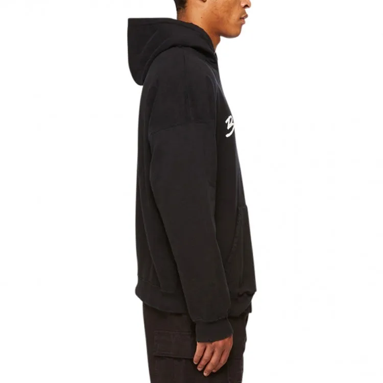 Balenciaga Script Logo Oversized Popover Hoodie 'Black White' 674986TMVB51070 sold by KicksCrew product image thumbnail 4