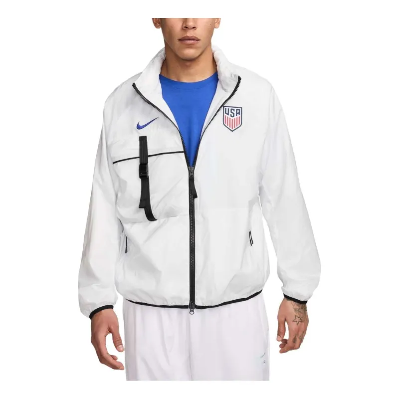 Nike USMNT Football Halo Jacket 'Summit White' FZ8367-121 sold by KicksCrew