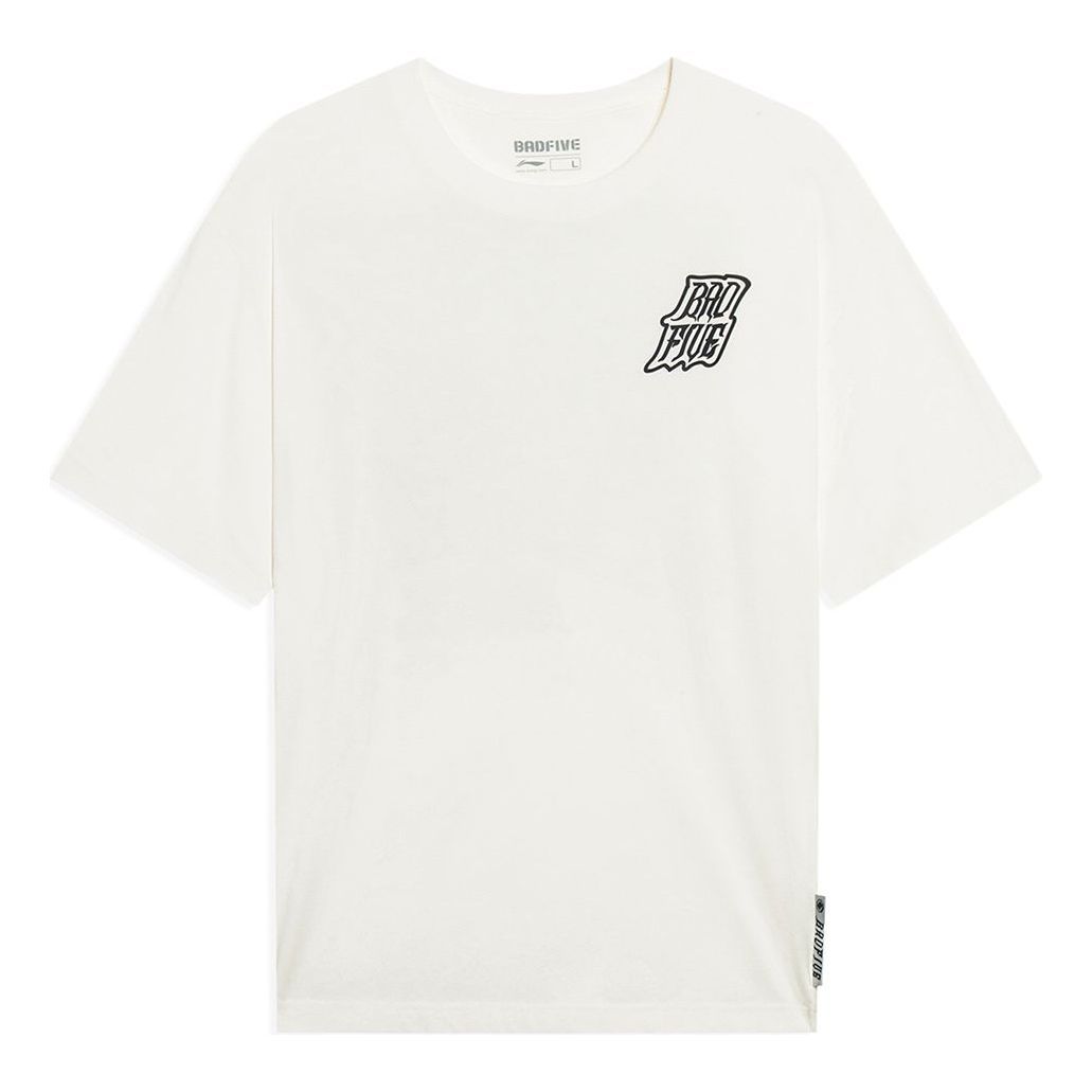 Li-Ning BadFive Graphic T-shirt 'White Black' AHST009-1 sold by KicksCrew