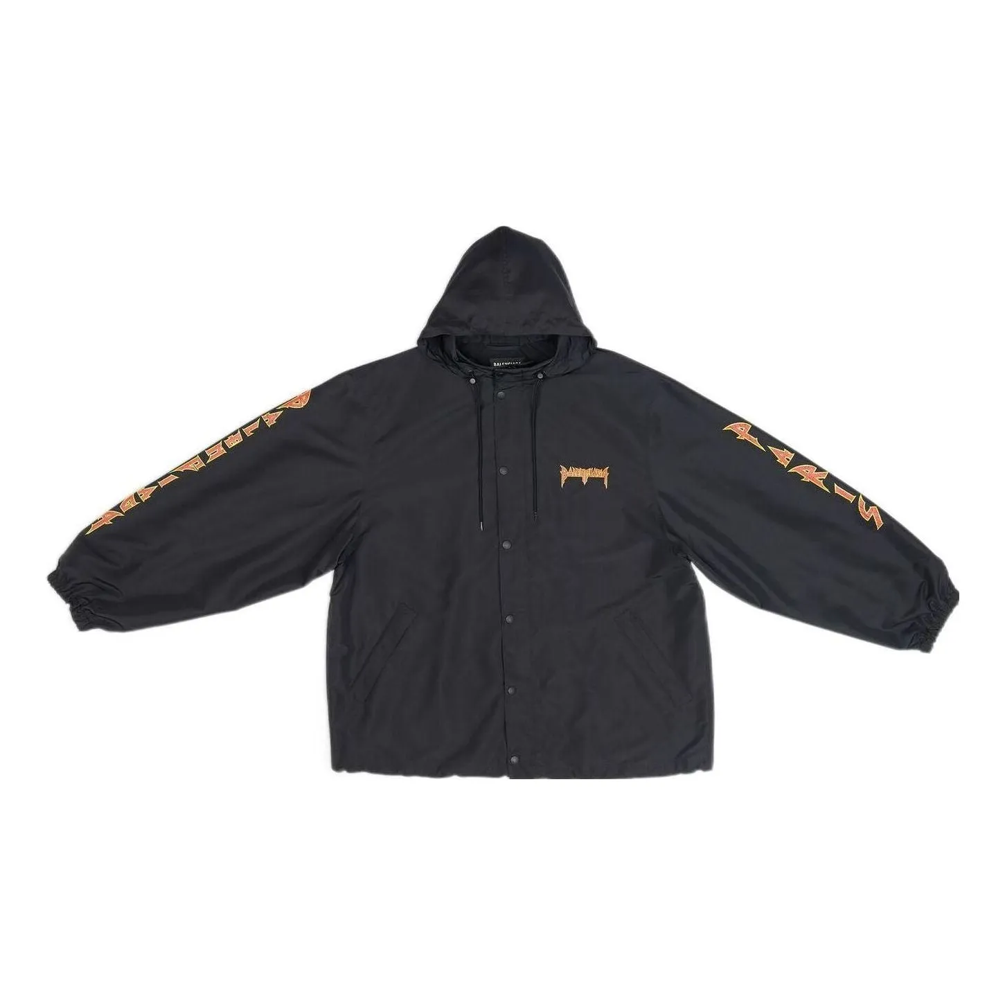 Balenciaga Metallica Windbreaker Hooded Jacket 'Black Orange' 698831TMO101000 sold by KicksCrew
