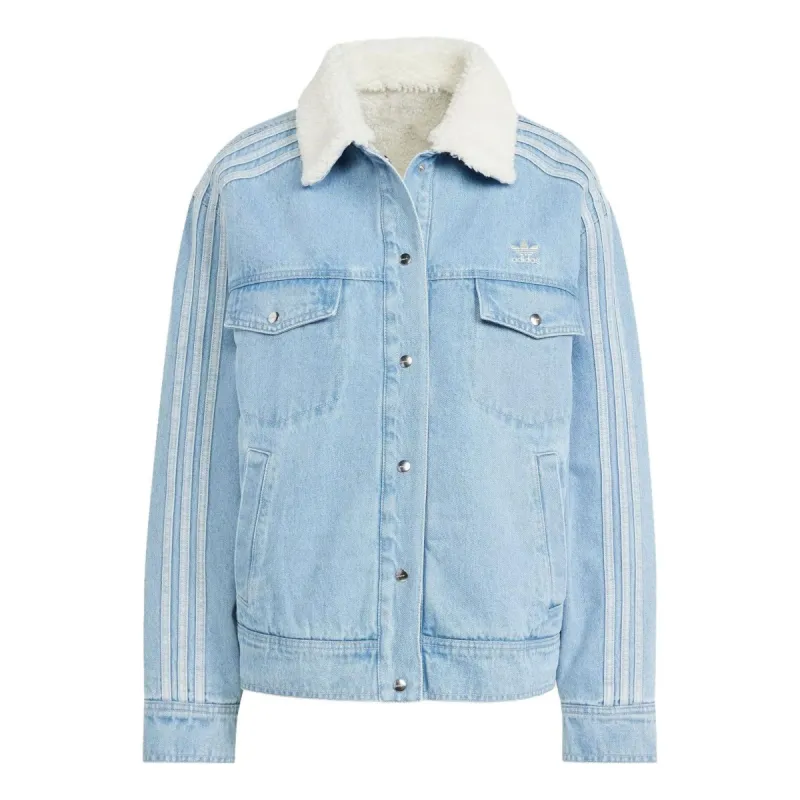 (WMNS) adidas originals Neutral Court Denim Jacket 'Blue' IS5250 sold by KicksCrew