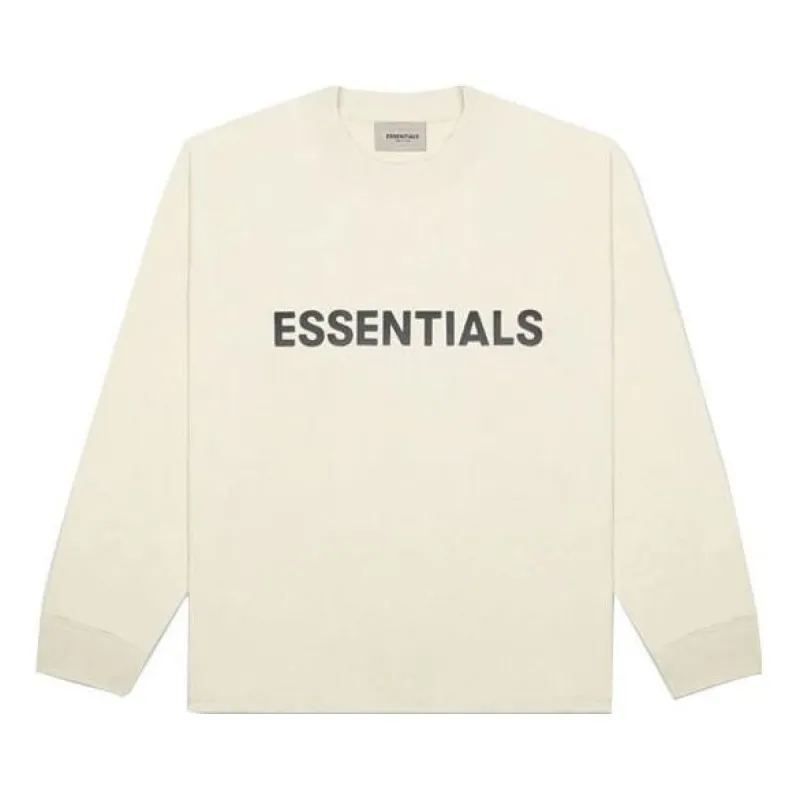 Fear of God Essentials FW20 Long Sleeve Logo Tee 'Cream' FOG-FW20-342 sold by KicksCrew