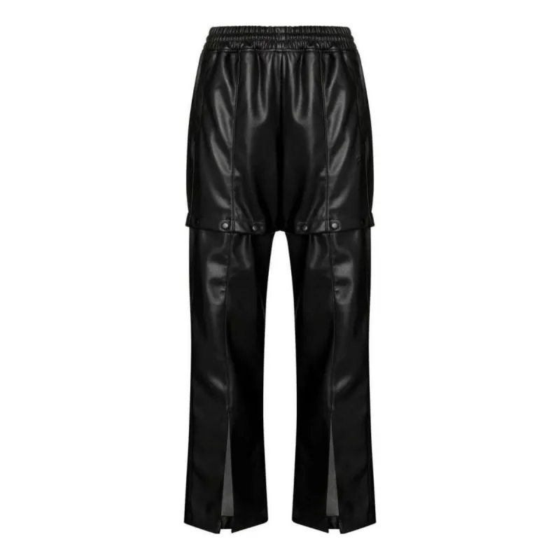 WMNS) Adidas Centre Stage Faux Leather Adibreak Pants 'Brown