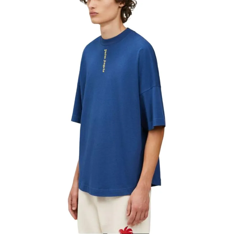 Palm Angels NS Logo Over T-Shirt 'Blue White' PMAA002C99JER0074601 sold by KicksCrew product image thumbnail 3