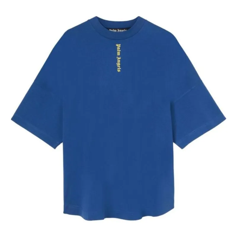 Palm Angels NS Logo Over T-Shirt 'Blue White' PMAA002C99JER0074601 sold by KicksCrew