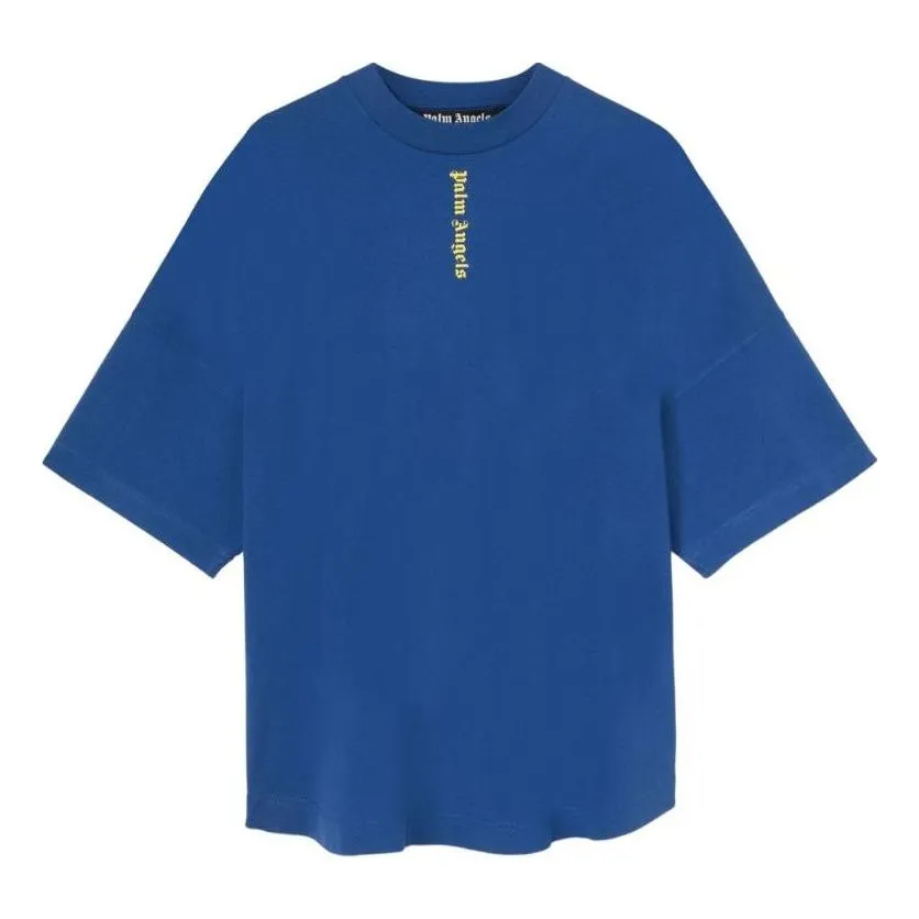 Palm Angels NS Logo Over T-Shirt 'Blue White' PMAA002C99JER0074601 sold by KicksCrew