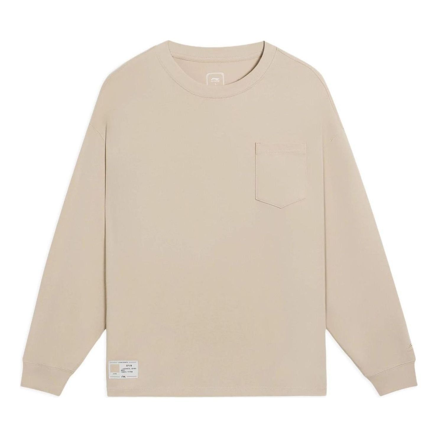 Li-Ning Chinese Color Pocket Long Sleeve T-shirt 'Light Brown' AHSS751-5 sold by KicksCrew