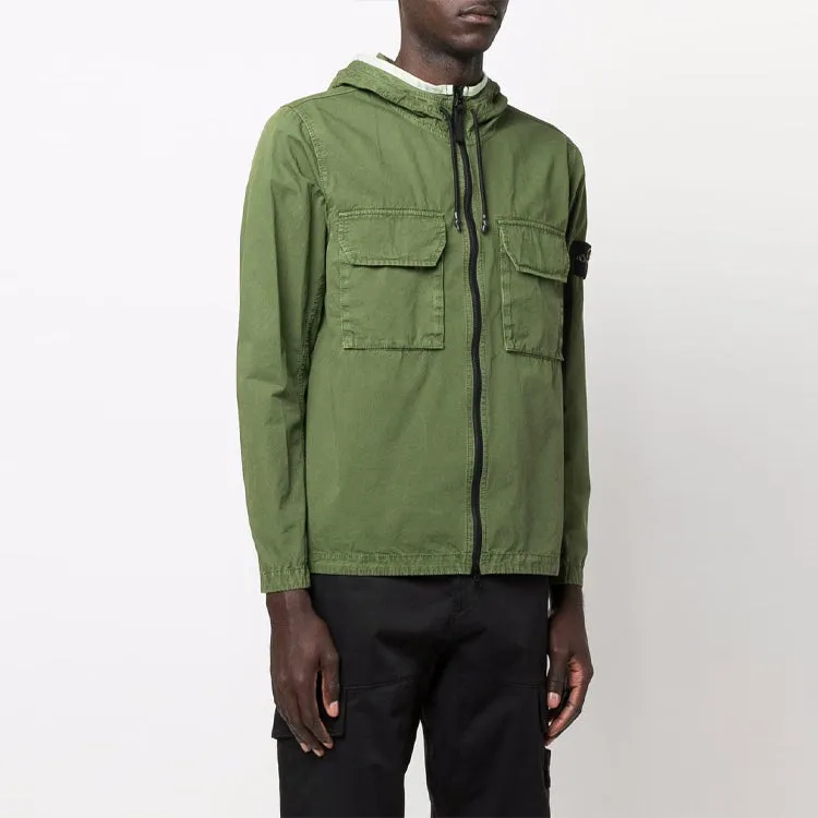 STONE ISLAND Garment Dyed Hooded Shirt Jacket 'Olive' 7615122WN-V0158 sold by KicksCrew product image thumbnail 3